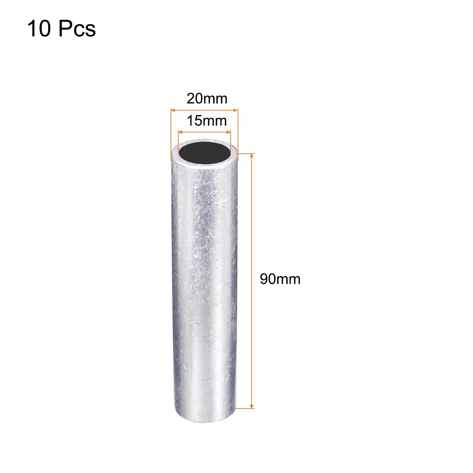 sourcing map 10 Pcs Non Insulated Butt Connectors 15mm Aluminium Wire Connector for Electrical Wire Crimp Ferrule Terminals 1