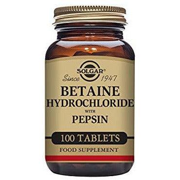Solgar Betaine Hydrochloride with Pepsin Tablets - Pack of 100 1