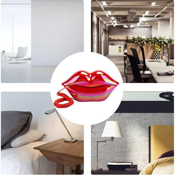 Creative novelty Red Lips Landline Phone Corded Phone,European Style Desktop Telephone for Home Office,Practical and Decorative,Great For Kids/Friends 4