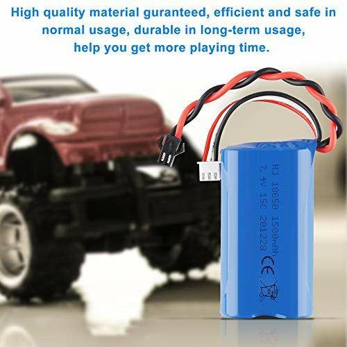 2PCS 7.4V 1500mAh Li-ion Battery 15C SM Plug Rechargeable Battery with USB Battery Charger for RC Car Boat Spare Parts Accessories 3