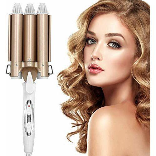 Aceshop Hair Curler 3 Barrel Curling Iron Wand 25MM Hair Wavers with Two Gear Adjustable Temperature Control Curling Wand Tongs Crimping Bubble Styling Tool Tourmaline Ceramic for Long Short Hair 0