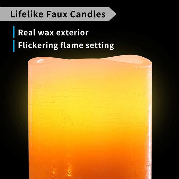 Furora LIGHTING LED Flameless Candles with Remote - Battery-Operated Flameless Candles Bulk Set of 8 Fake Candles - Small Flameless Candles & Christmas Centerpieces for Tables, Orange 2
