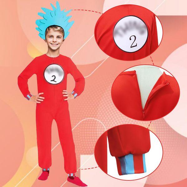 Maryparty Thing 1 and Thing 2 Costume for Boys and Girls World Book Day Costume for Kids (Style-2, M) 2