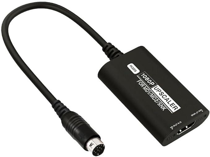 Jerilla MD1 MD2 SNK to HDMI Converter RGBS 1080P Upscaler HDMI Adapter Cable 16 9-4 3 SNK-MD Video Converters HDMI Cable Compatible with Sega MD1 MD2 SNK Console, HDTV