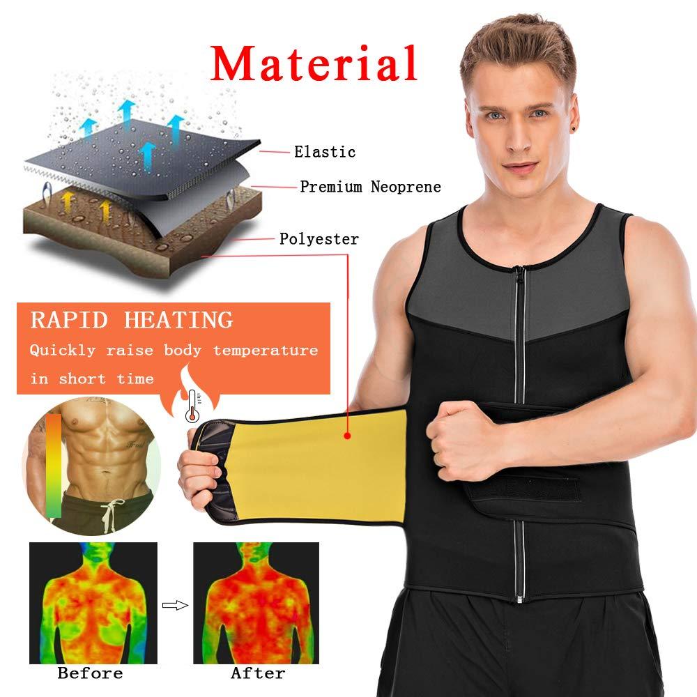 SEXYWG Mens Sauna Vest Waist Trainer - Sweat Vest For Men With Waist Trimmer Workout Shaper Control Tummy Belt Jackets Neoprene Sauna Suit 2