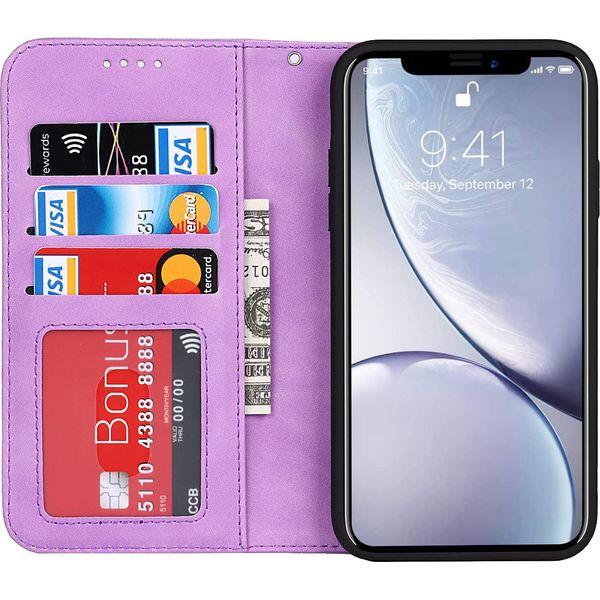 SailorTech iPhone XR Wallet Case, Premium PU Leather Case Flip Cases Folio Cover with Wrist Strap Kickstand TPU Shockproof Card Slots Magnetic Closure Phone Protective Case Black 2