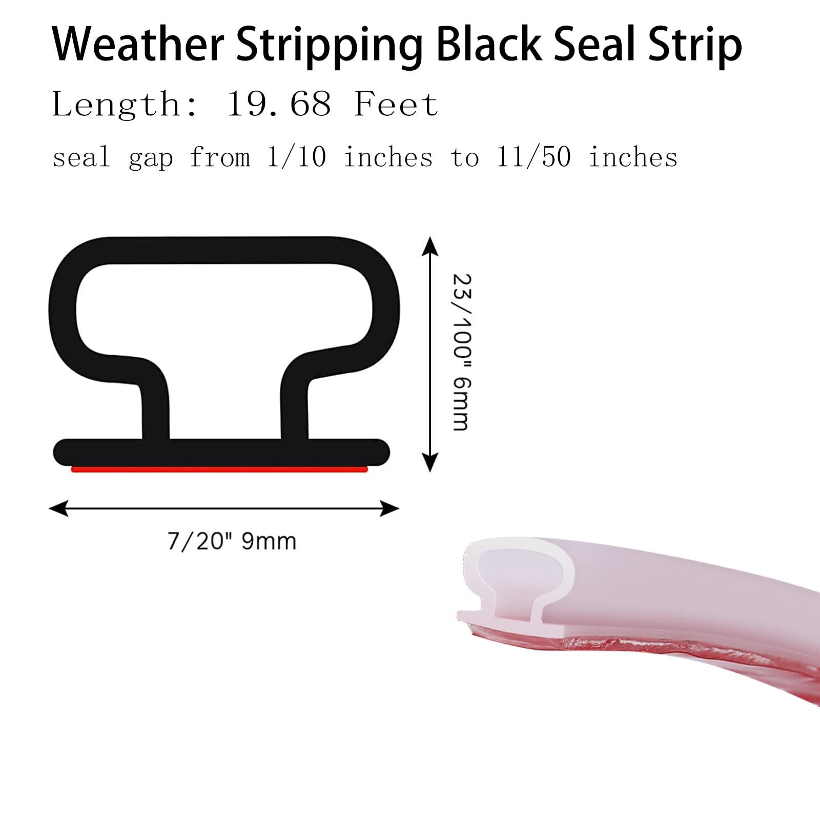 Rubber Weather Stripping Door Seal Strip, Waterproof Self-Adhesive Backing Door Weatherstripping for Door Frame Insulation Large Gap, Easy Cut to Size (33 Feet, White) 1