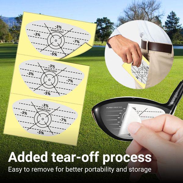 MSOAT Golf Impact Tape, 120 pcs Woods/Driver Stickers, Self-Teaching Sweet Spot and Shot Consistency Analysis, Golf Club Face Impact Stickers Ball Hitting Recorder Swing Training Aid 4