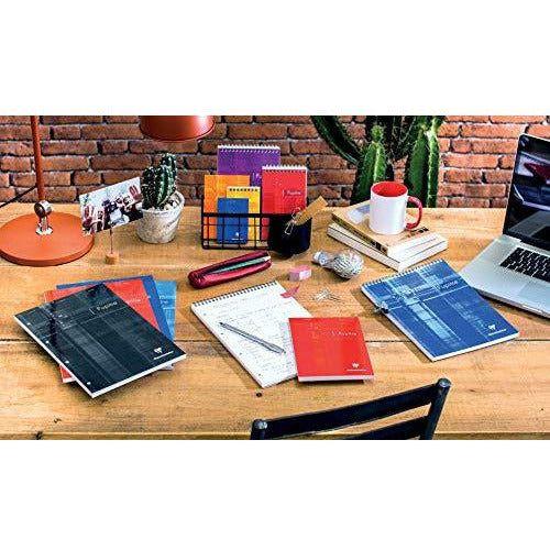 Clairefontaine 86152C - A Spiral Notebook with Header 21 x 31 cm, 160 Detachable and Perforated Pages, 4 Holes Small Tiles, Random Colour 2