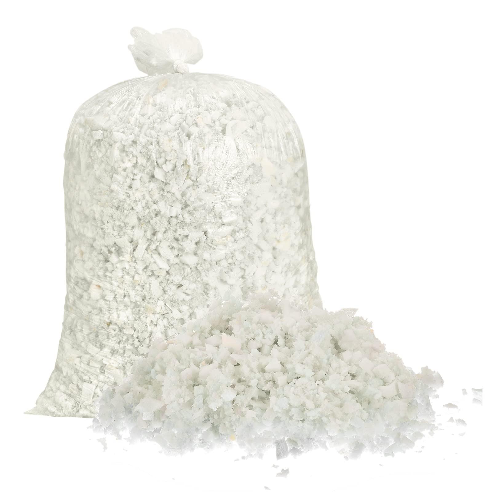 sourcing map Shredded Memory Foam Filling, 10 Pounds Bean Bag Filler Foam for Bean Bag Chairs, Cushions, Sofas, Pillows and More - White