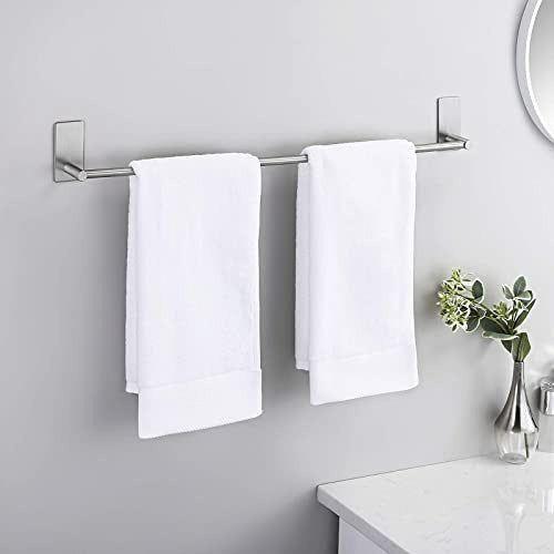 Brand - Eono Towel Rail Self Adhesive Towel Bar 60 cm Bath Towel Holder Rustproof Bathroom Towel Rack No Drilling 304 Stainless Steel Brushed, A7000S60B-2 3