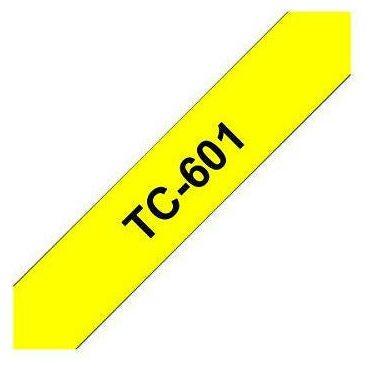 Brother TC-601 Labelling Tape Cassette, Black on Yellow, 12 mm (W) x 7.7M (L), Laminated, Brother Genuine Supplies 1
