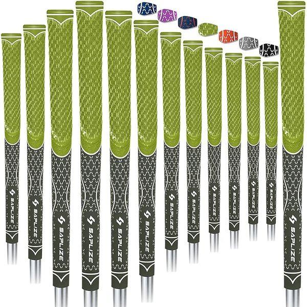 SAPLIZE 13 Golf Grips, Standard, Multi-compound Hybrid Golf Club Grips, Green 0
