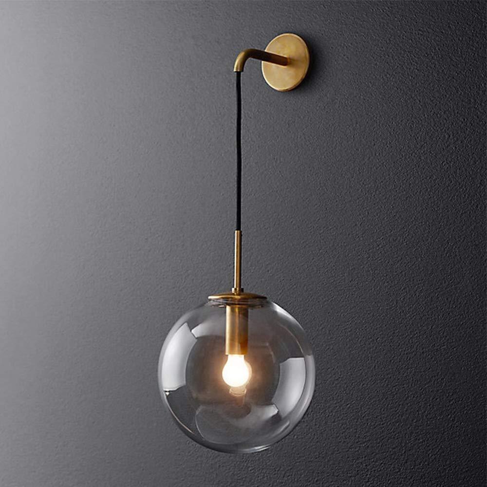 MZStech Industrial Vintage 15cm Glass Globe Drop Wall Light Fixture Bedroom Corridor Sconce Light Retro Grey Glass Sphere Wall Lamp(Grey) 1