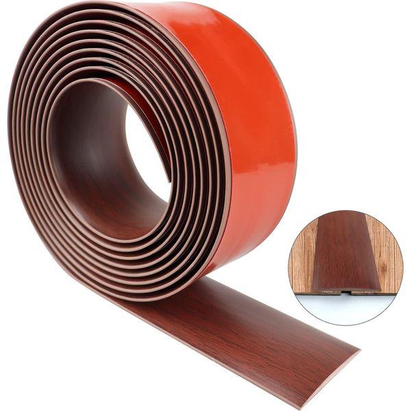 Floor Transition Strip Self Adhesive PVC Floor Cover Strips Transition Profile for Laminate Flooring Edge Trim Joining Strip (2mÃ7.5cm, Red Wood Grain) 0