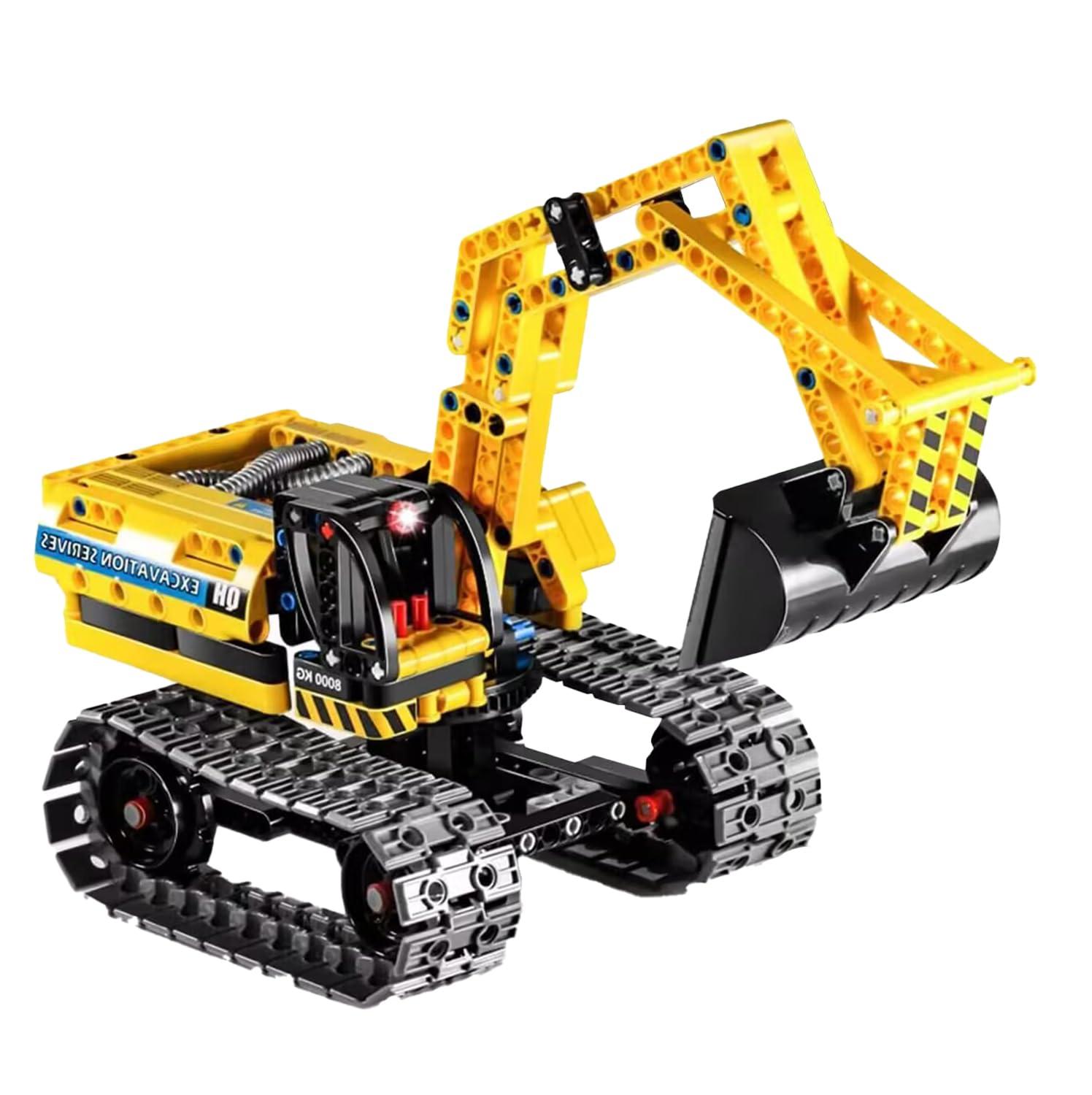 OKKIDY Building Toys Sets Excavators Robot 2-in-1, Technic Building Blocks, 342 PCS STEM Building Blocks Crane Toy Crawler Excavator & Robot Gift for Children 6 7 8 9 10 Years Old
