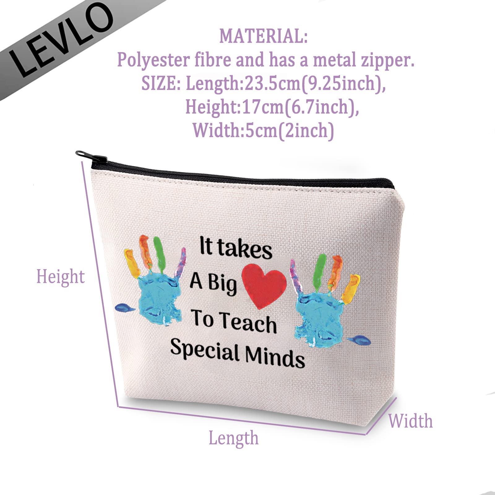 LEVLO Teachers Appreciation Gifts It Takes A Big Heart to Teach Special Minds Cosmetic Bag Teacher’s Day (to Teach Special Minds) 1