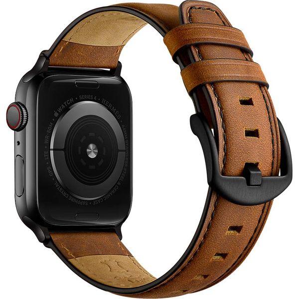Mifa Made for Apple Watch ultra Band 49mm 9 8 7 45mm 44mm 42mm Series 6 SE 5 4 3 Modern Classic Leather Vintage Dressy Bands Dark Brown Replacement Straps Sweatproof iwatch Nike Space Brow 1