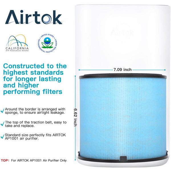 Airtok Air Purifiers for Home Bedroom up to 75ã¡, HEPA Filter 99.9% Effectively Removal Large Room for Wildfire Smoke Dust Pet Dander | Ozone-Free- White AP1001 (Blue) 1