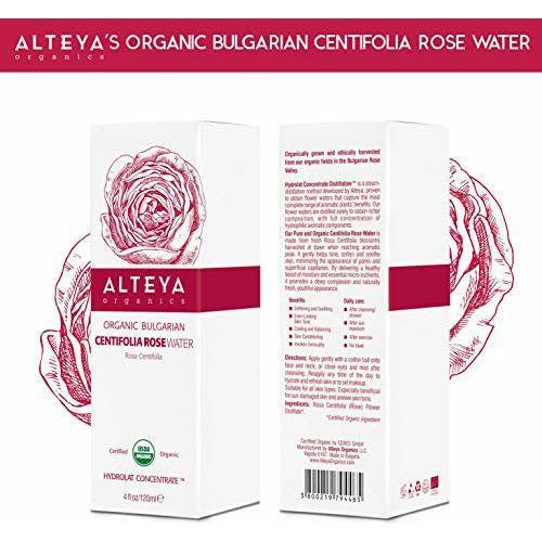Alteya Organic Centifolia Rose Water Spray 120ml Glass bottle- 100% USDA Certified Organic Authentic Pure Rosa Centifolia Flower Water Steam-Distilled and Sold Directly by the Grower Alteya Organics 3