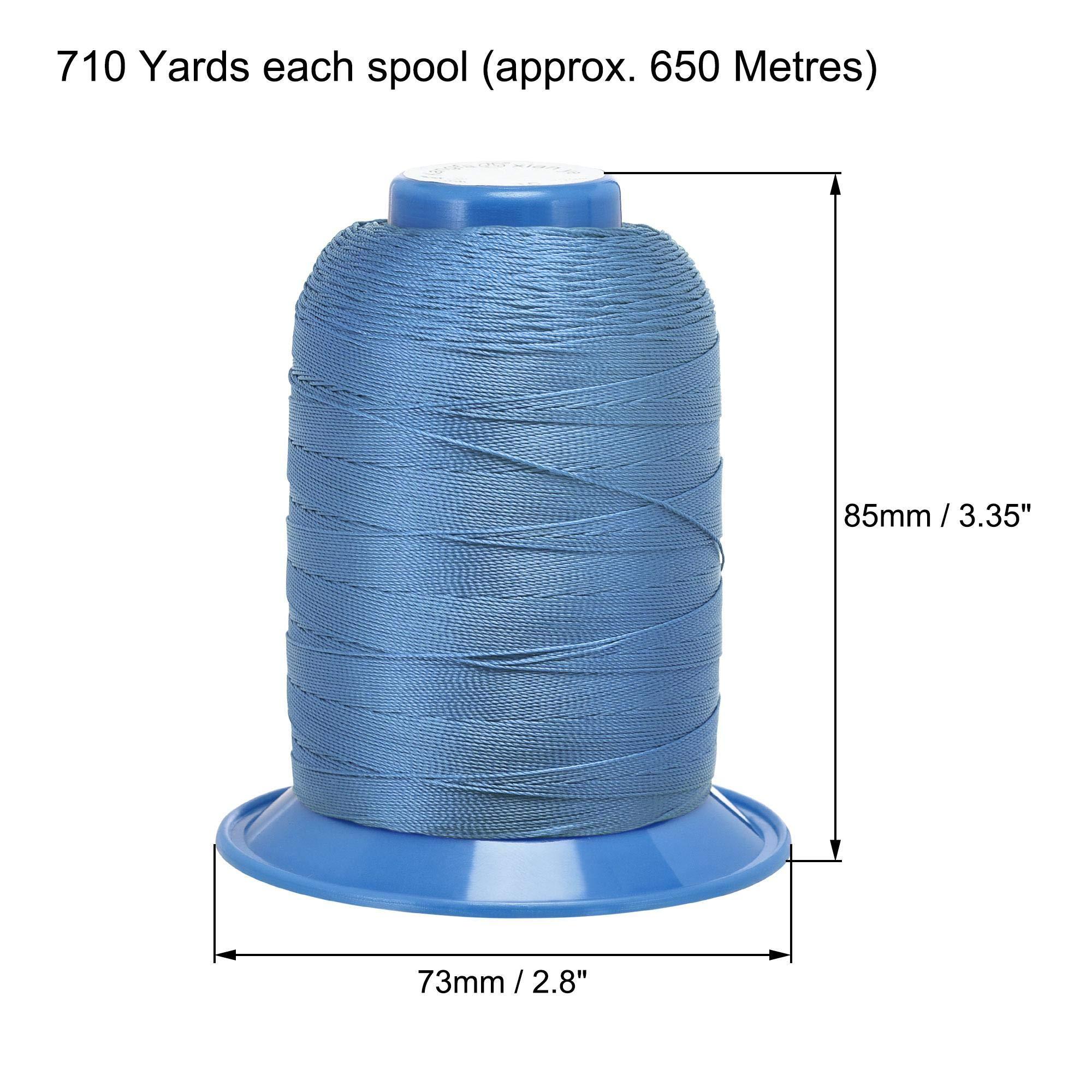 sourcing map Bonded Polyester Sewing Thread 610 Yards 420D/0.45mm Extra Strong Upholstery Thread for Manual and Machine Sews (Blue) 1