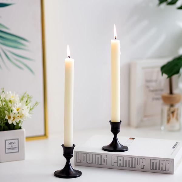 Sziqiqi Candlestick Holders Taper Candle Holders, Black Candle Stick Candle Holder Decorative Table Centerpiece for Wedding Reception Christmas Candlelight Dinner Bridal Showers Party Decor, Style 2 3
