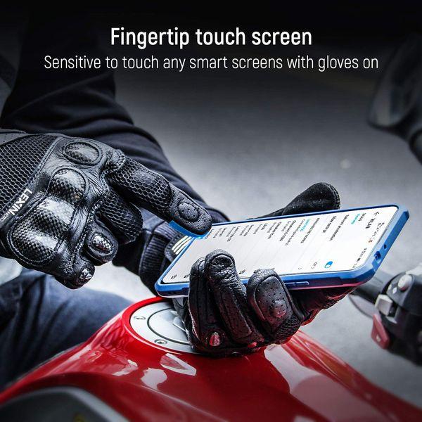 LEXIN Motorcycle Riding Gloves, Motorcycle Gloves for Men, Hard Knuckle Touch Screen Motorbike Glove for Cycling, ATV (046, L) 1