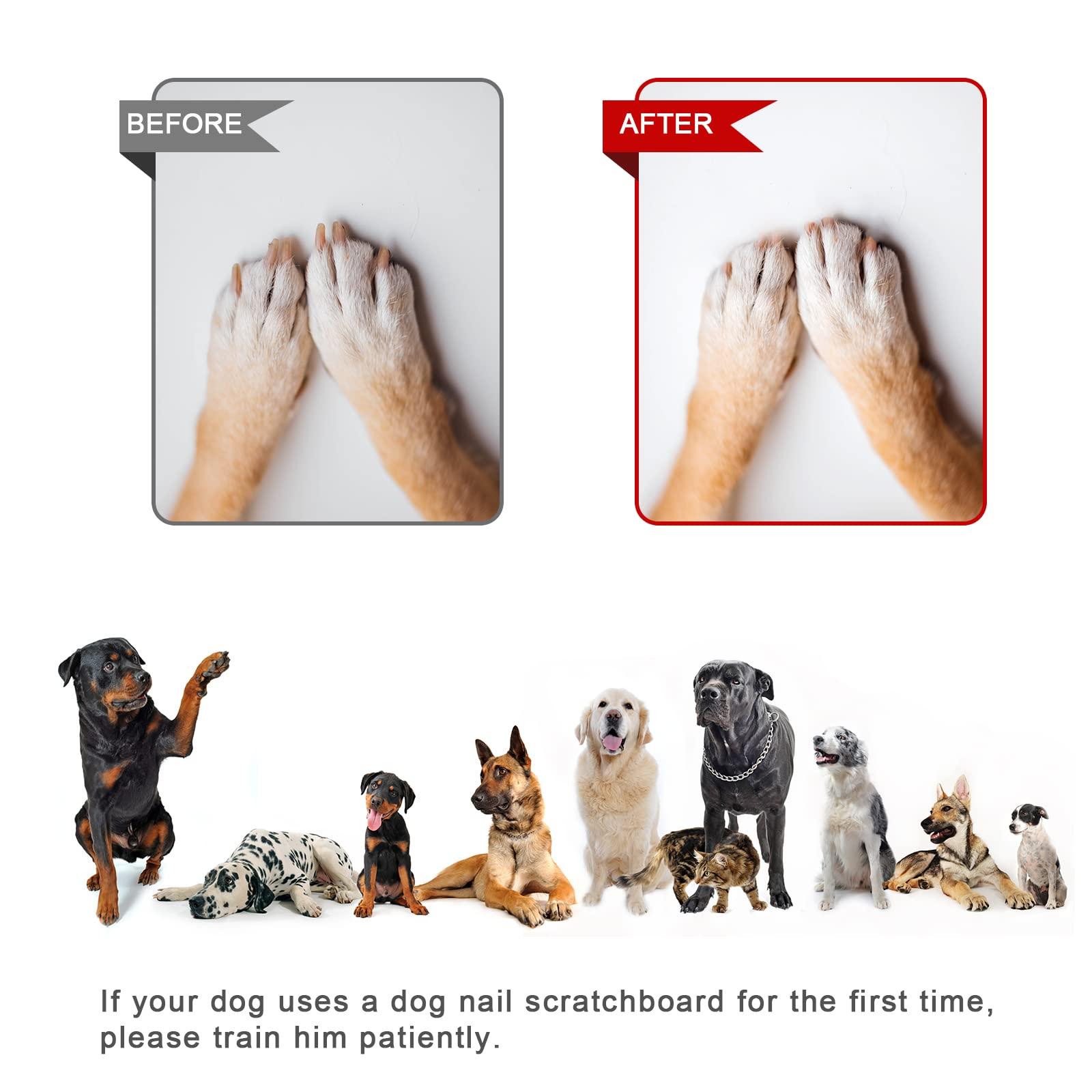 LUTER Dog Scratch Pad for Nails, Double Sided Scratching Boards for Dogs File Nails Sandpaper Alternative Scratching Mat Toy Dog Nail Clippers for Pets Nail Care (Black) 4