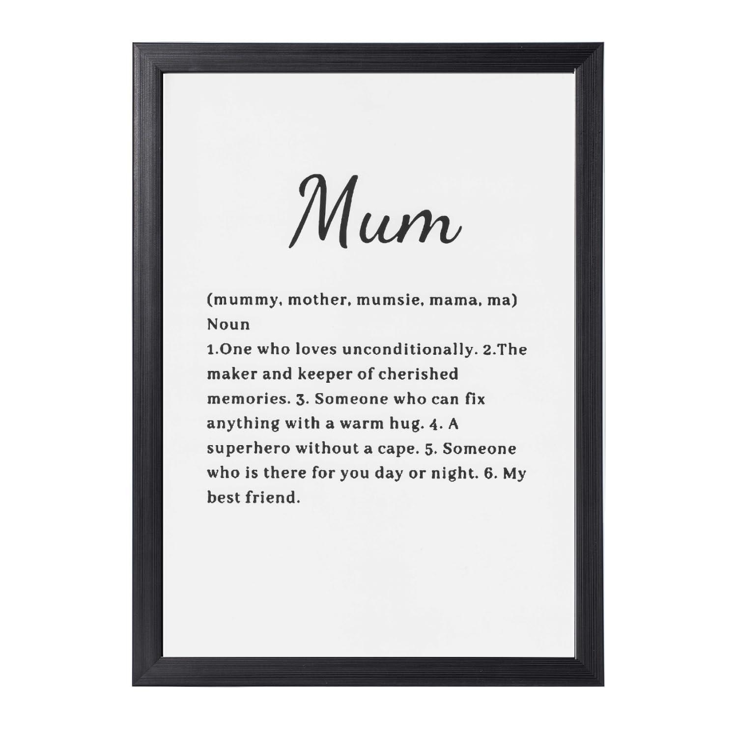 Christmas Mother's Day Gift for Mum Ideal Funny Birthday Gifts for Mum Heart-touching happy decorations Praise Poster and Art Print,Large Handwritten Blue Graffiti Heart Design Present for Mum