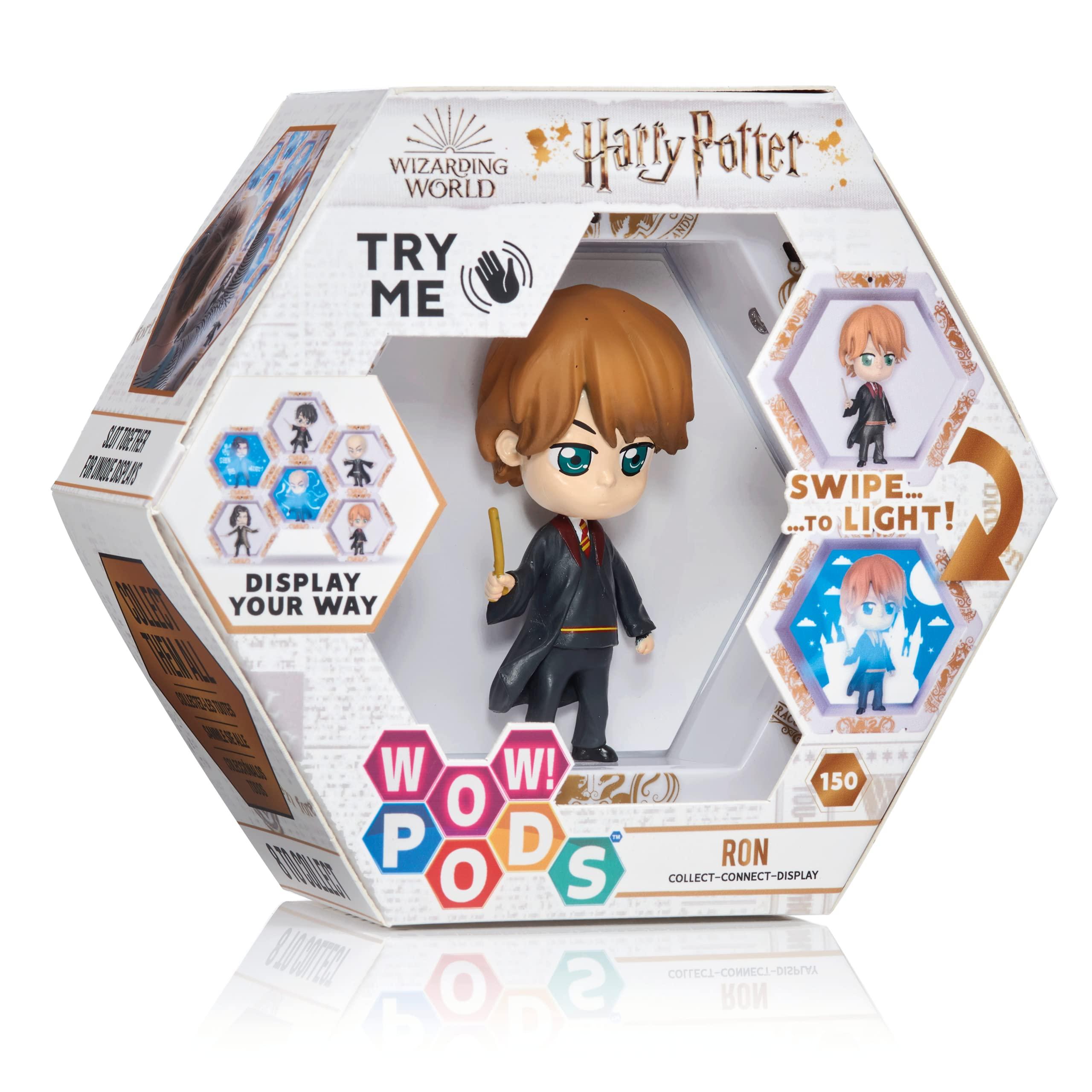 WOW! PODS Harry Potter Wizarding World Light-Up Bobble-Head Figure Series 2 | Official Collectable Toy - Ron Weasley with Mystery Light Reveal | Collect Connect and Display 0