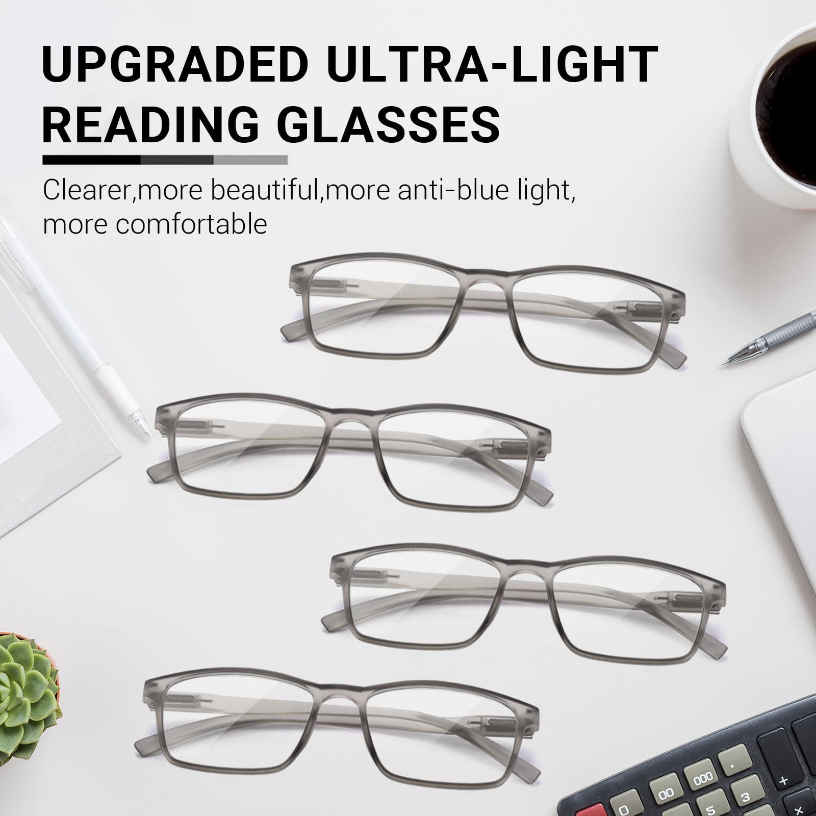 TERAISE 4-Pack Reading Glasses Blue Light Blocking Computer Eyeglasses Ultra-Light High Elasticity Readers Reduce Eye Fatigue for Men and Women(+1.25X) 1