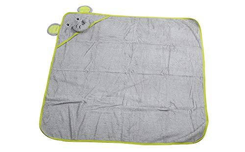 MKW Hooded Baby Towel - Animal, Hooded Bath Towels for Babies, Toddlers - Extra Large Baby Towel Perfect Baby Gift for Boys and Girl (Grey Elephant) 2