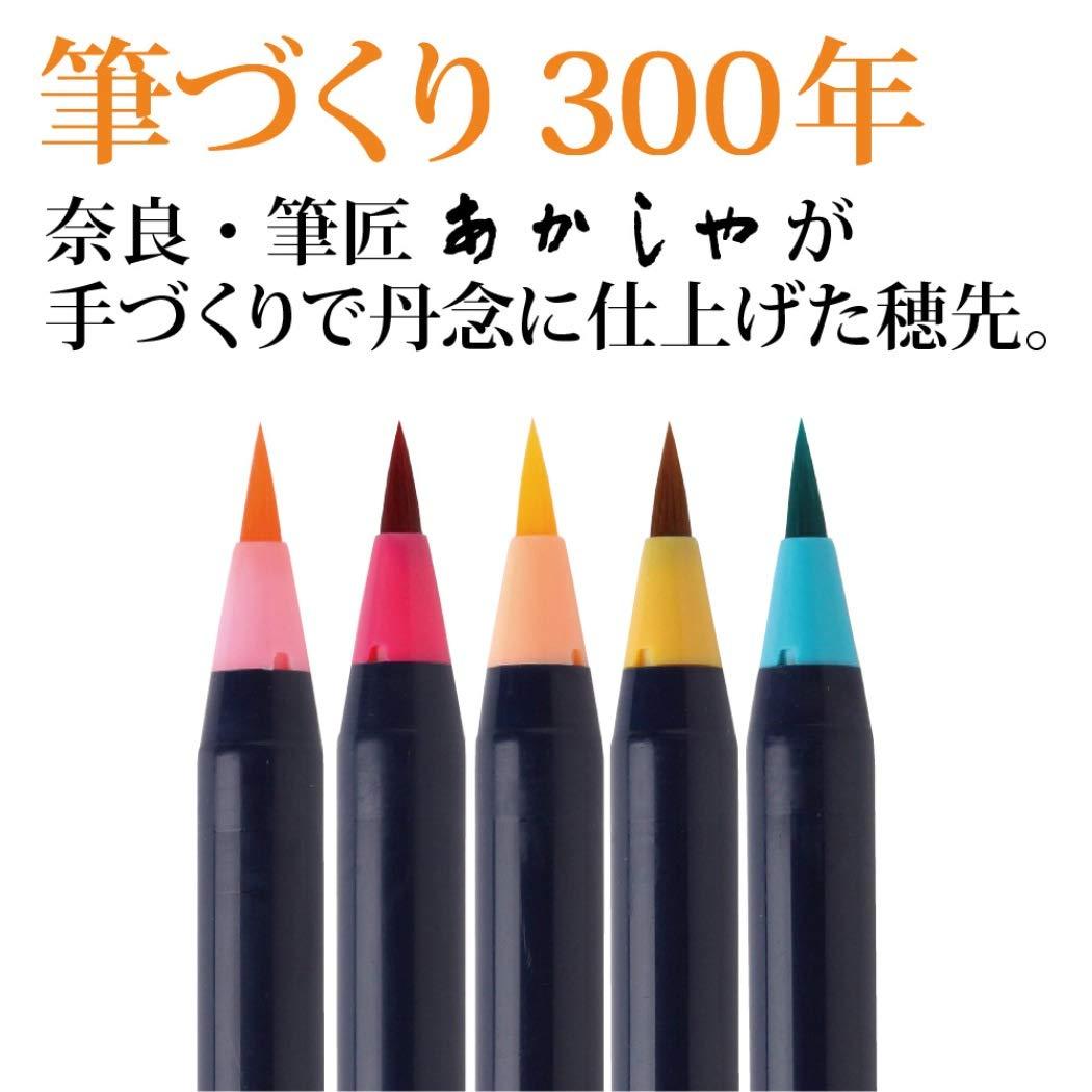 Akashiya Fude Brush Pen Sai, 5 Spring Color Set (CA200/5VA) 1