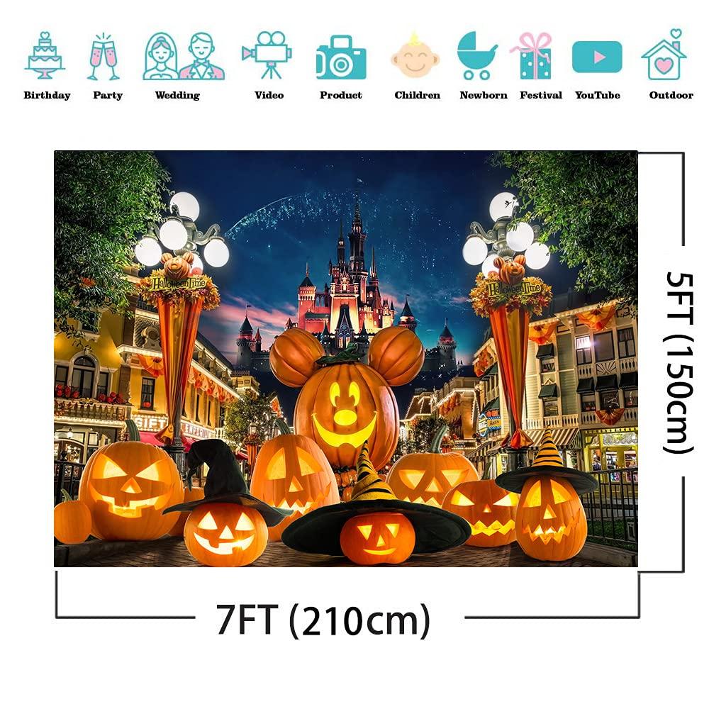 AIIKES 8x6FT Halloween Backdrop Halloween Castle Backdrop for Photography Park Pumpkin Birthday Party Decorations Baby Shower Banner Studio Props 12-327 3