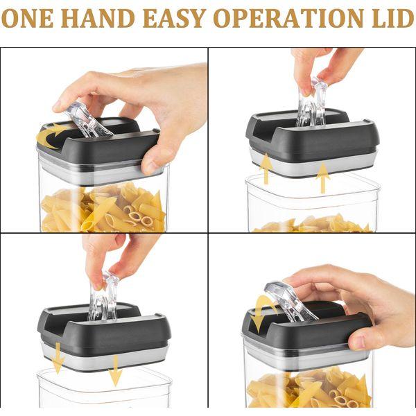 Pasta Food Storage Containers Kitchen: 3Pcs Airtight Cereal Storage Jars Large Plastic Spaghetti Boxes Set with White Easy Lock Lids Stackable Clear Flour Rice Canisters Bpa Free Pantry Organiser 2