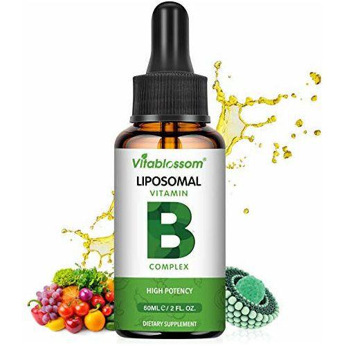 Liposomal Vitamin B-Complex Liquid MAX Absorption Contains Vitamins B1 B2 B3 B5 B6 B12 Biotin and Folate Immune System & Energy 60ML (1 Pack) 0