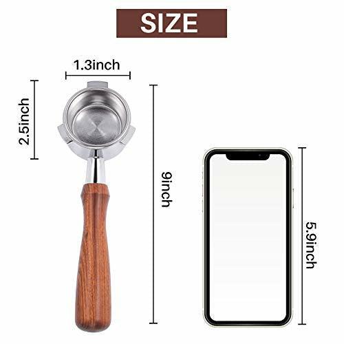 Moligh doll Coffee Machines Stainless Steel Coffee Machine Bottomless Filter Holder Portafilter Wooden Handle Professional Accessory 54MM 1