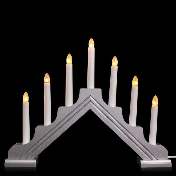 Christmas Workshops Traditional Wooden Christmas Snowflake Candle Bridge, 6 Warm White LEDs, Battery Operated 2