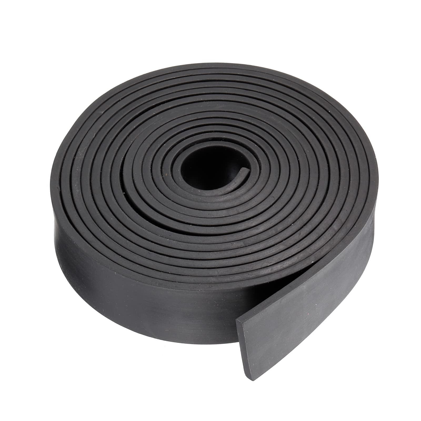 sourcing map Neoprene Rubber Sheet Rolls 5mm(T) x40mm(W) x4m(L), Solid Rubber Strips for DIY Gasket, Sealing Padding, Reduce Vibration Mat 2