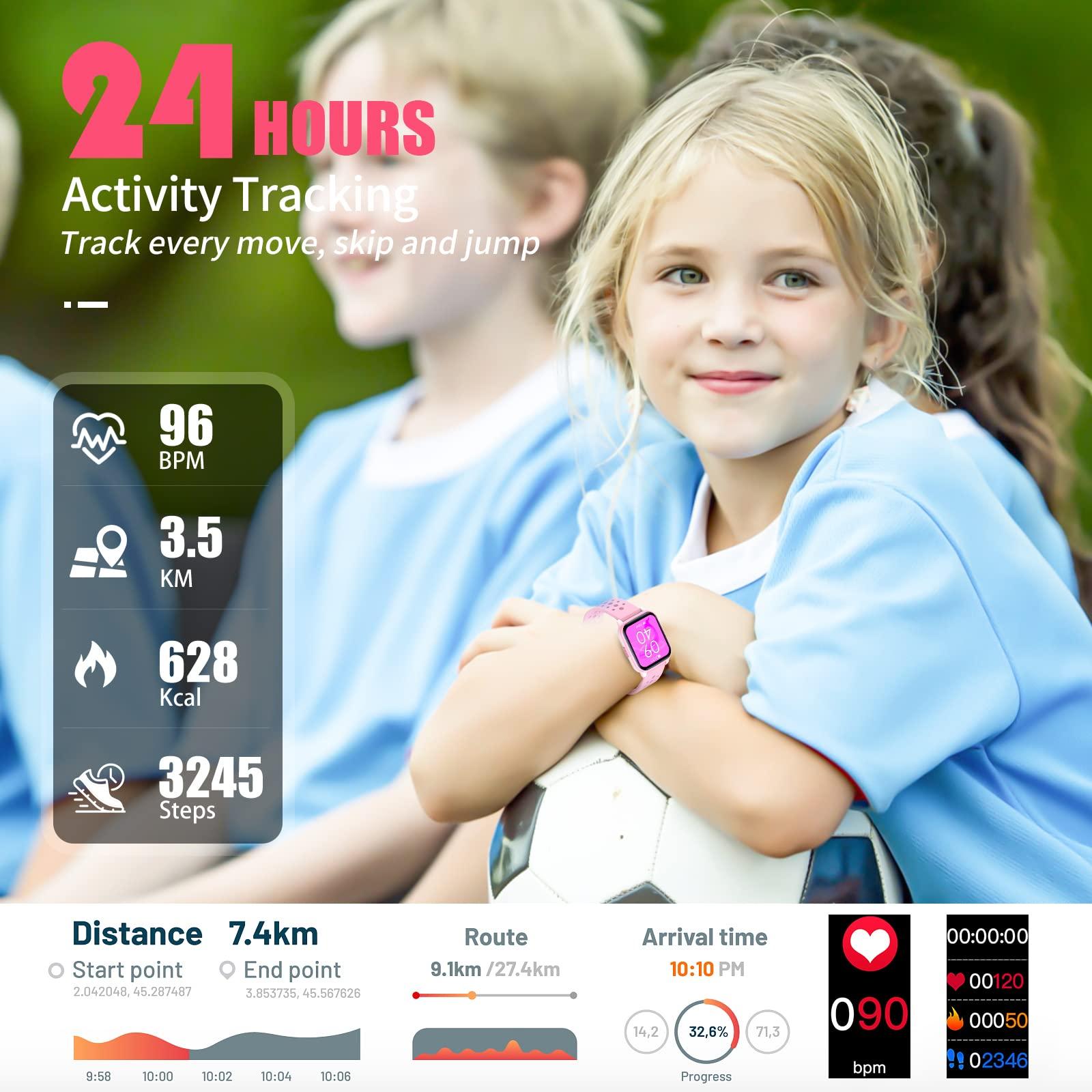 HENGTO Fitness Tracker Watch for Kids, IP68 Waterproof Kids Smart Watch with more Sport Modes, Pedometers, Heart Rate, Sleep Monitor, Great Gift for Boys Girls Teens 6-16 3