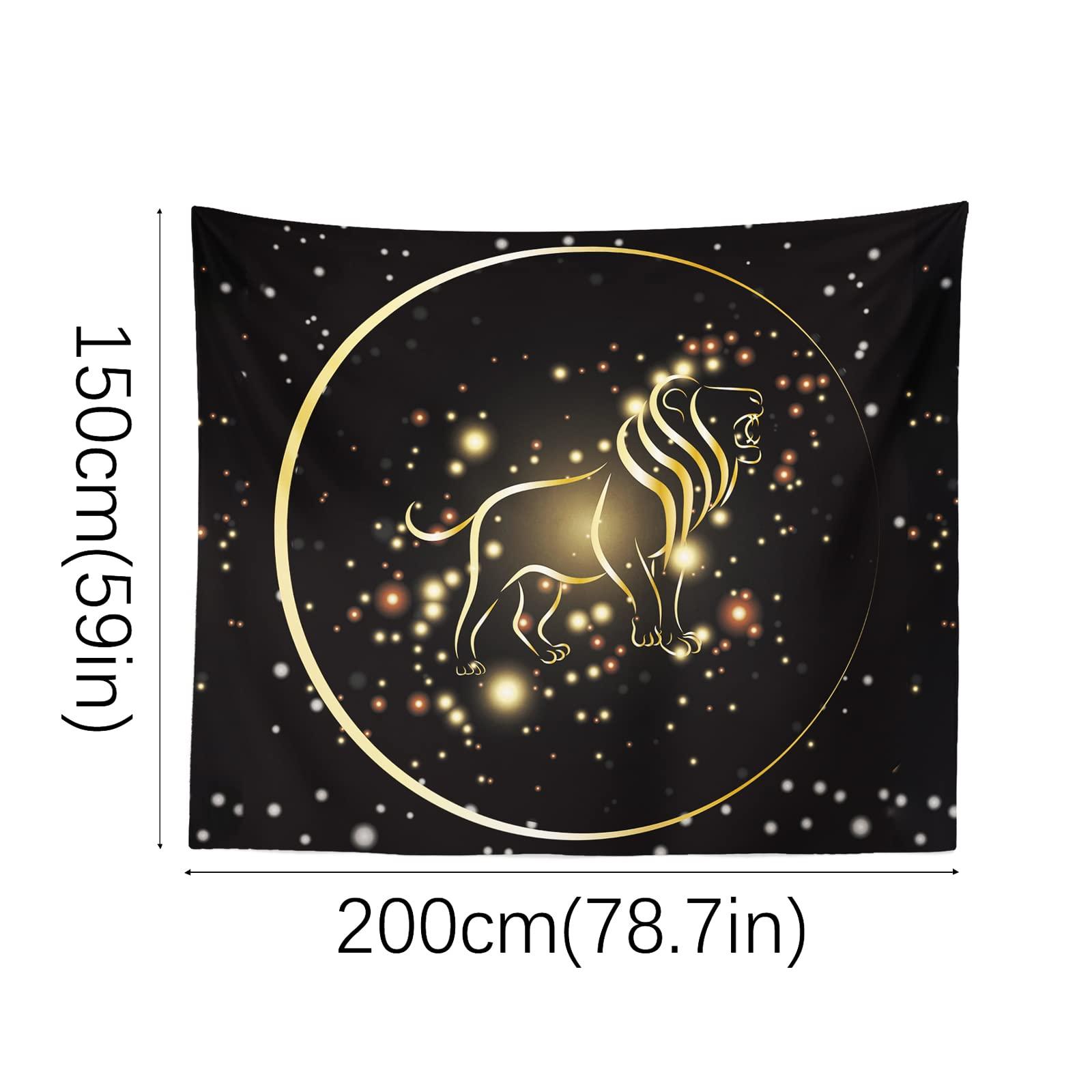 Berkin Arts Decor Tapestry for Wall Hanging Premium Polyester Fabric Backdrop Space Art Ornate Galactic Gold Taurus Zodiac Sign Symbol 51.2 x 59.1 Inch 1