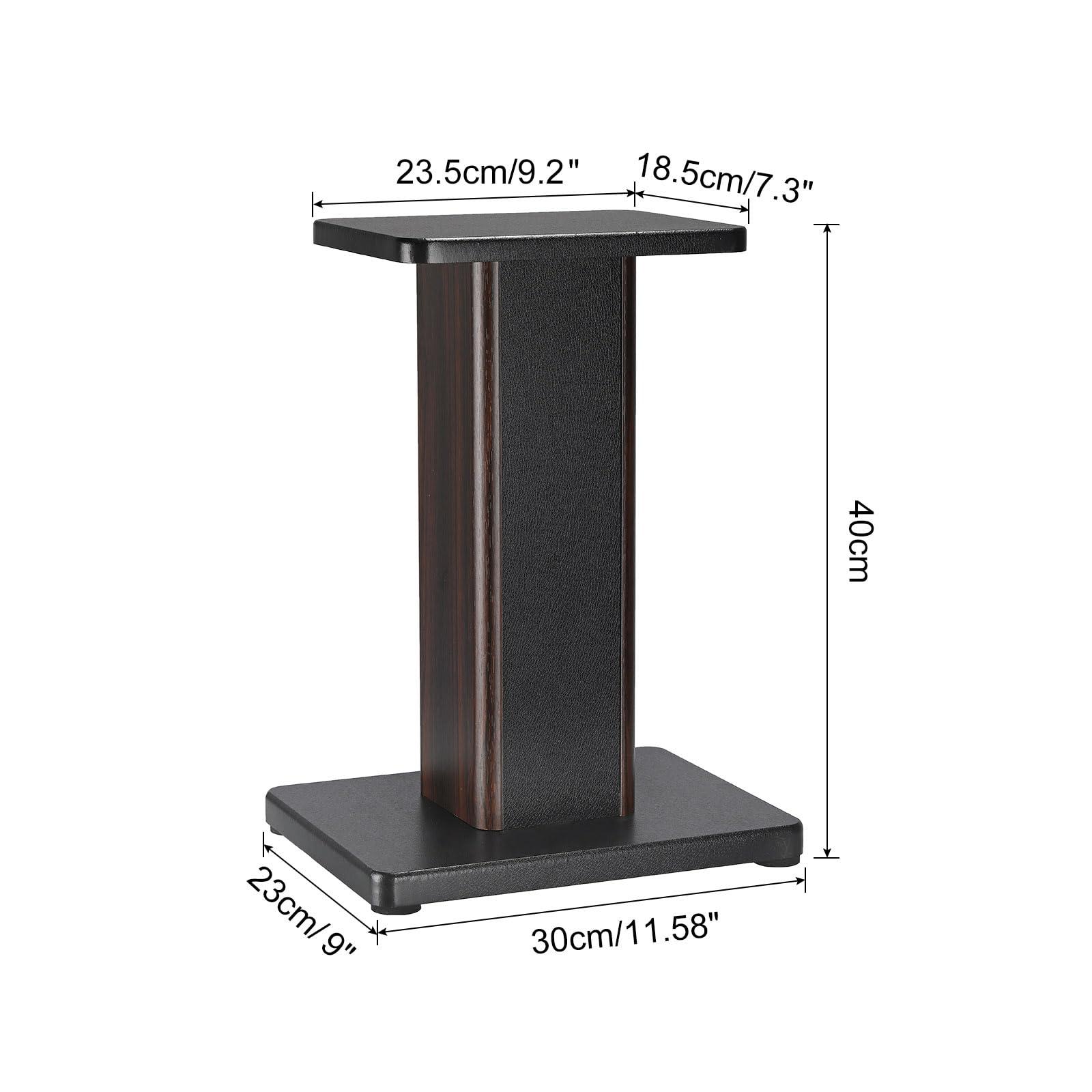 sourcing map Wood Grain Speaker Stands 1 Pair 15.7 Inch (40cm) Universal Small Speaker Stand Hollowed Stands Enhanced Audio Listening for Home Theaters Cinema 1