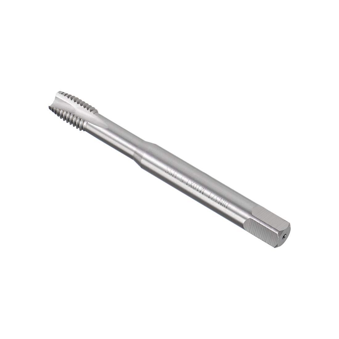 sourcing map M10 x 1.5 Spiral Point Threading Tap, H2 Tolerance High Speed Steel Uncoated, Round Shank with Square End, DIN371/376, Metric Screw Taps Tapping Bit for Thread Repair, 2pcs 2