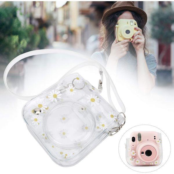 Camera Carrying Case,Small Camera Pouch,Camera Protective Case,Transparent Small Camera Bag,PVC Case Camera Bag with Shoulder Strap and Metal Adjust Buckle for Fujifilm Instax Mini 11/9/8 3