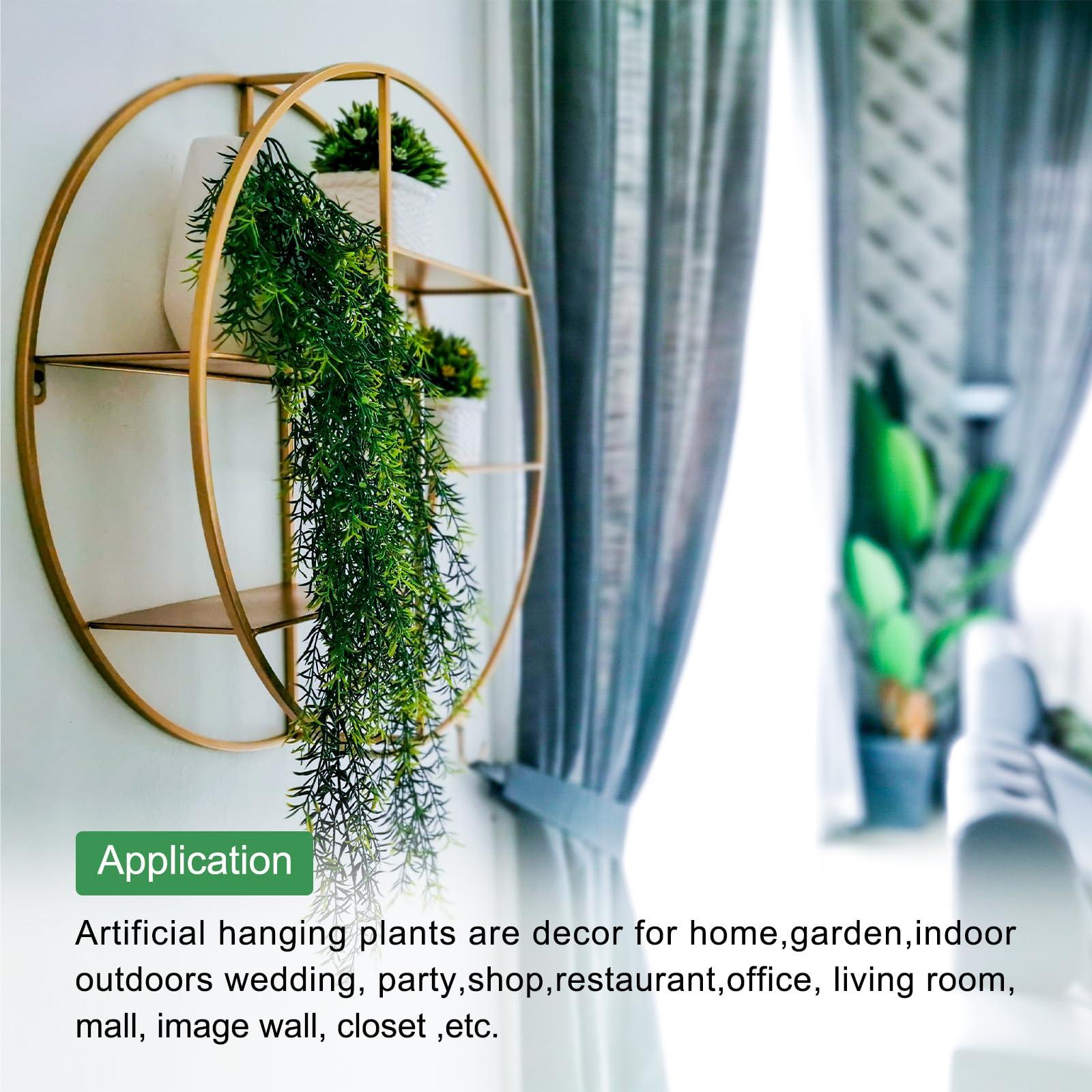 sourcing map Artificial Boston Hanging Plants Fake Ferns Hanging Vines Plastic Persian Rattan for Home Garden Indoor Outdoors Wedding Party Shop Restaurant Office Wall Yellow Pack of 8 3