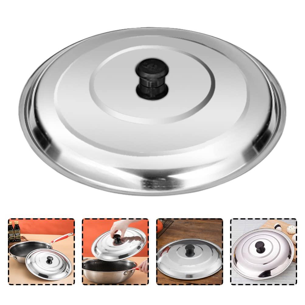 TOPBATHY Stainless Steel Pot Pan Lids Cooking Pan Lid, Universal Pot Cover, Frying Pan Lid Cover , Replacement Wok Cover for Home Restaurant (33CM/13Inch) 8