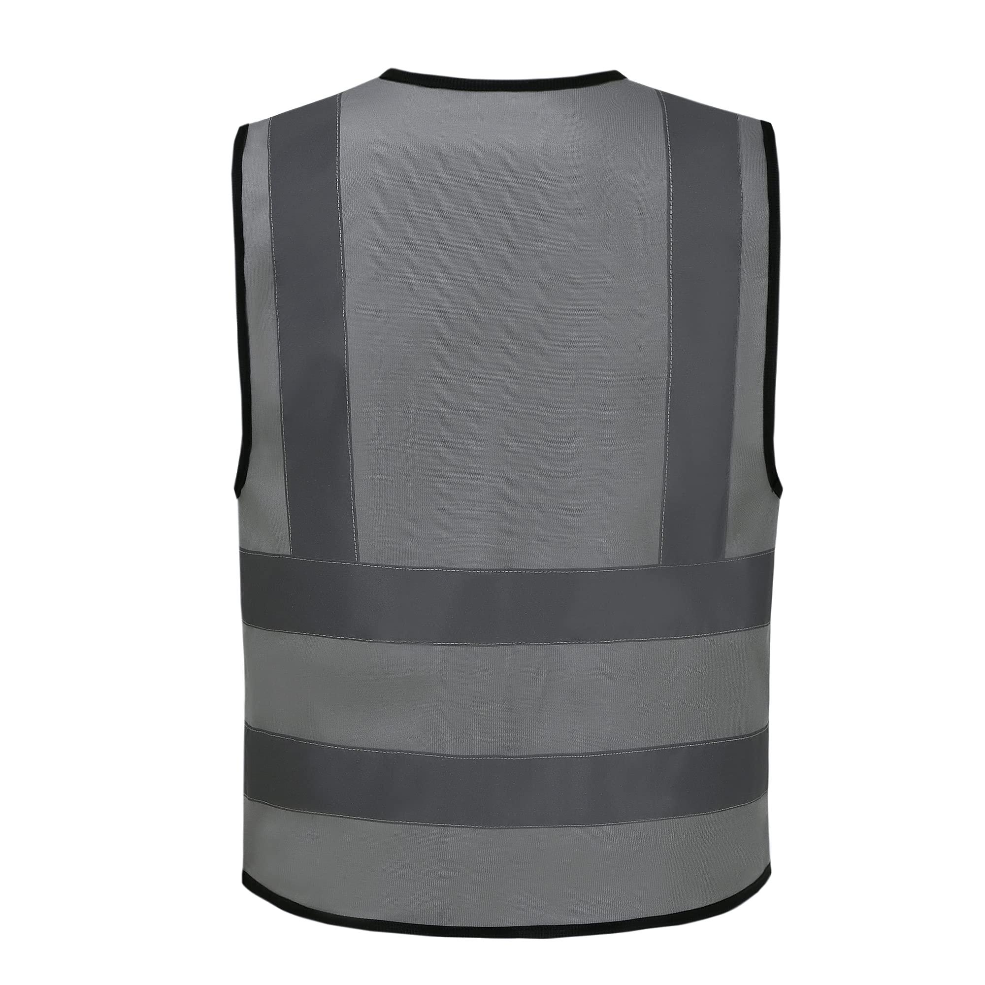 AYKRM 4XL 5XL GREY HI VIS VEST high vis Reflective Safety Vest High Visibility hi viz vis Executive Waistcoat 2