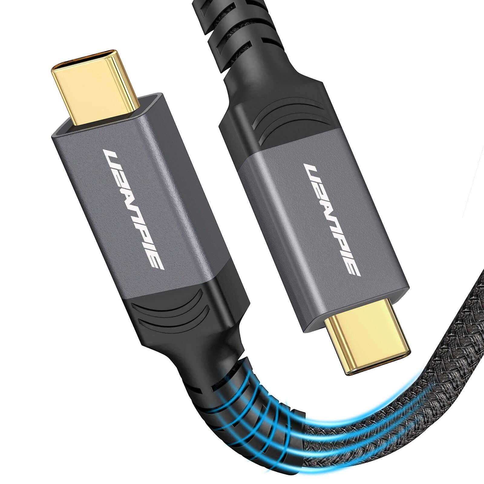 Uzanpie USB4 Cable Compatible with Thunderbolt 4/3, 40Gbps/2M USB 4.0 Cable Support 100W 20V/5A Fast Charging, USB C to USB C Cable 8K@30Hz or Dual 4K@60Hz for Hub M-acbook External SSD eGpu 0