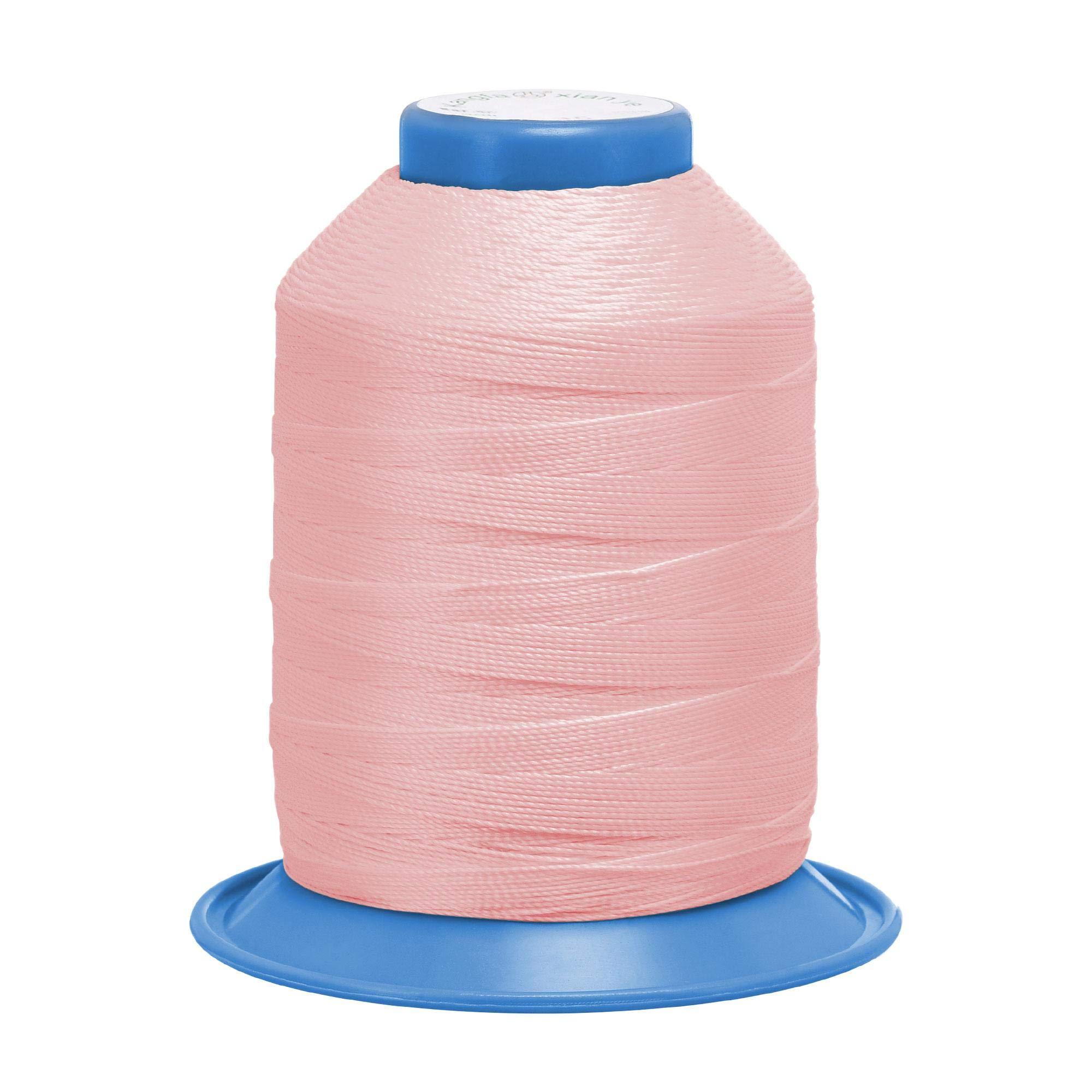 sourcing map Bonded Polyester Sewing Thread 610 Yards 420D/0.45mm Extra Strong Upholstery Thread for Manual and Machine Sews (Pale Pink)