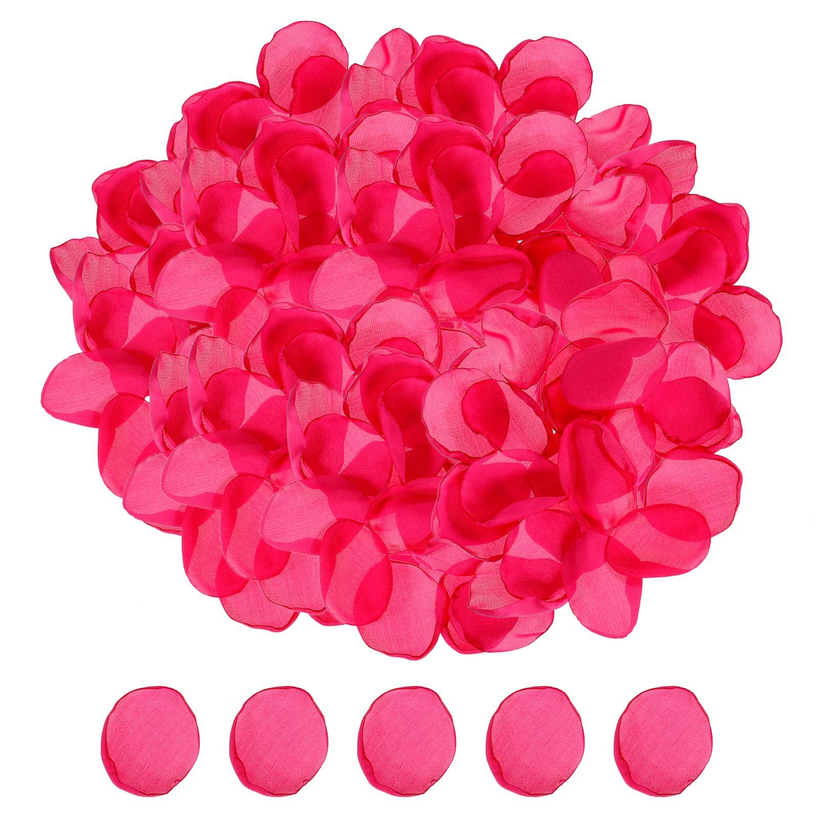 sourcing map Silk Artificial Flower Petals, Rose Red Wedding Faux Flowers 2 Inch x 2 Inch for Wedding Centerpieces, Party Decoration Pack of 400 0